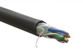 Кабель информационный U/UTP категория 5е 4х2х24AWG(0,50мм) 305м (медь) PE OUTDOOR solid черный WRline