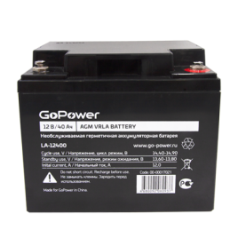 Аккумулятор свинцово-кислотный GoPower LA-12400 12V 40Ah