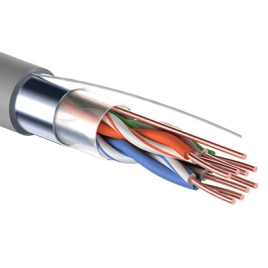 Кабель информационный F/UTP категория 5е 4х2х24AWG(0,48мм) 305м (медь) PVC solid серый (01-0152) PROCONNECT