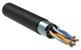 Кабель информационный F/UTP категория 5е 4x2х24AWG(0,51мм) 305м (медь) LSZH нг(А)-HF solid черный ITK