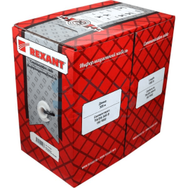 Кабель информационный F/UTP категория 5е 2х2х24AWG(0,50мм) 305м (медь) PVC solid серый REXANT