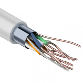 Кабель информационный F/UTP категория 5е 4х2х24AWG(0,50мм) 50м CCA (омедненка) PVC solid серый PROCONNECT