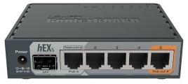 Маршрутизатор/ hEX S 5x Gigabit Ethernet, SFP, Dual Core 880MHz CPU, 256MB RAM, USB, microSD, RouterOS L4, IPsec hardware encryption support and The Dude server package