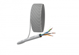 Кабель информационный U/UTP категория 5е 4x2x24AWG(0,50мм) 305м CCA (омедненка) PVC SIMPLE solid серый ЭРА