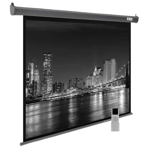 Экран Cactus 175x280см SIlverMotoExpert CS-PSSME-280X175-DG 16:10 настенно-потолочный рулонный тёмно-серый (моторизованный привод) фото 1