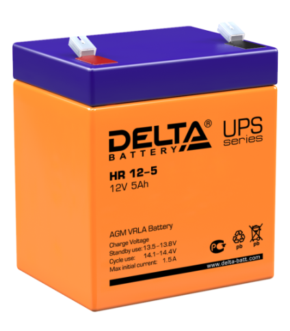 АКБ Delta HR 12-5 (12V, 5Ah) фото 1