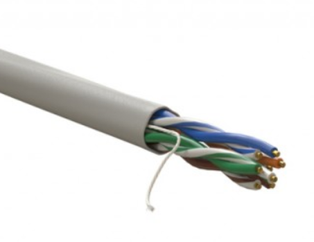 Кабель информационный U/UTP категория 5е 4х2х24AWG(0,48мм) 305м (медь) PVC нг(А)-LS solid серый WRLine фото 1