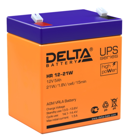 АКБ Delta HR 12-21 W (12V, 5Ah) фото 1