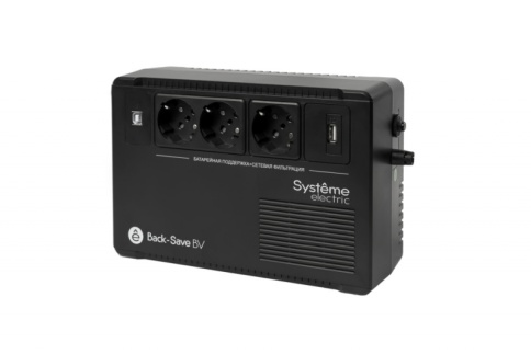 ИБП Back-Save BV Systeme Electric 800 ВА AVR 3 Schuko 230 В 1 USB-A фото 1