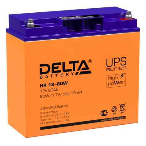 АКБ Delta HR 12-80 W (12V, 20Ah) фото 1