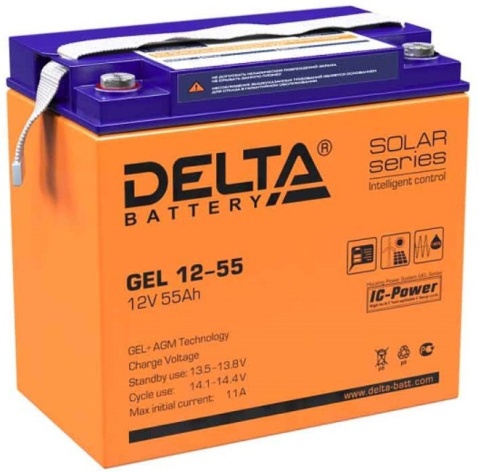 АКБ Delta GEL 12-55 (12V, 55Ah) фото 1