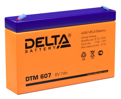 АКБ Delta DTM 607 (6V, 7Ah) фото 1