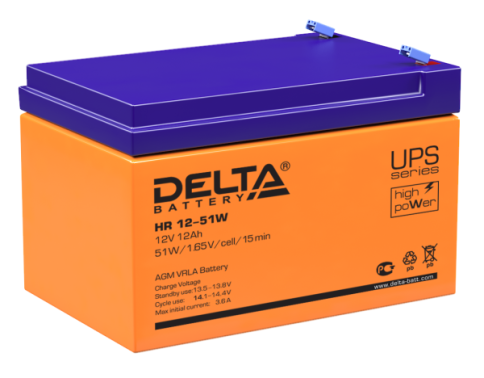 АКБ Delta HR 12-51 W (12V, 12Ah) фото 1
