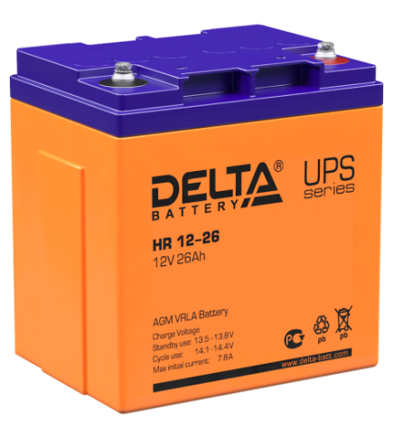 АКБ Delta HR 12-26 (12V, 26Ah) фото 1