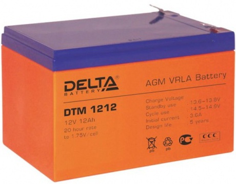 АКБ Delta DTM 1212 (12V, 12Ah) фото 1