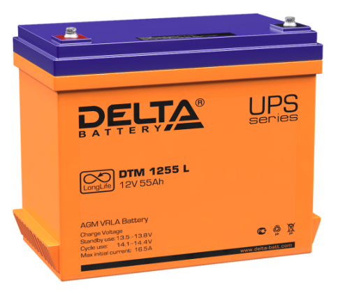 АКБ Delta DTM 1255 I (12V, 55Ah) фото 1