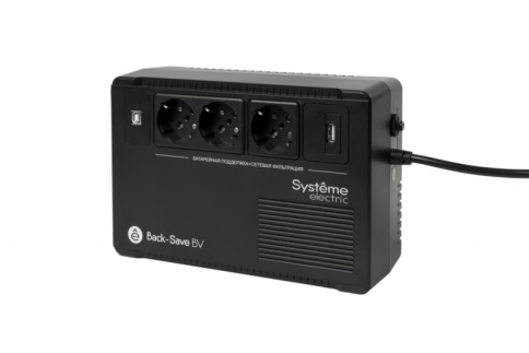 ИБП Back-Save BV Systeme Electric 400 ВА AVR 3 Schuko 230 В 1 USB-A фото 1