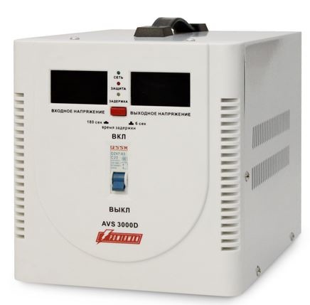 Стабилизатор POWERMAN AVS 3000D, ступенчатый регулятор, цифровые индикаторы уровней напряжения, 3000ВА, 140-260В фото 1