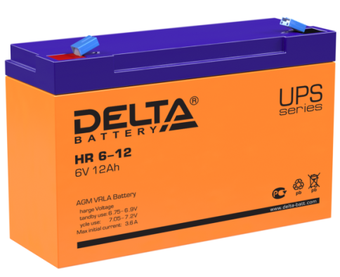 АКБ Delta HR 6-12 (6V, 12Ah) фото 1