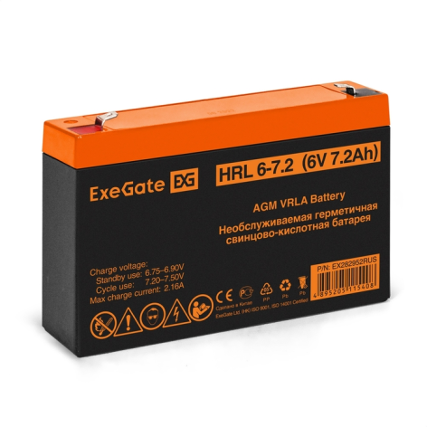 Батарея Exegate HRL 6-7.2 фото 1