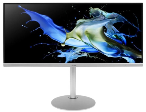 Монитор/ ACER CB342CUsemiphuzx 34'', ZeroFrame, Silver, 21:9, IPS, 3440x1440, 1 / 4ms, 400cd, 75Hz, 1xHDMI(2.0) + 1xDP(1.2) + 1xType-C(65W) + RJ45 + Audio out + USB 3.0x2+USB-B (2up 2down), Speakers 3Wx2, sync FreeSync, HDR 400, H.Adj. 150 фото 1