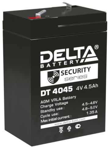 АКБ Delta DT 4045 (4V, 4,5Ah) фото 1