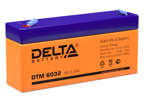 АКБ Delta DTM 6032 (6V, 3,2Ah) фото 1
