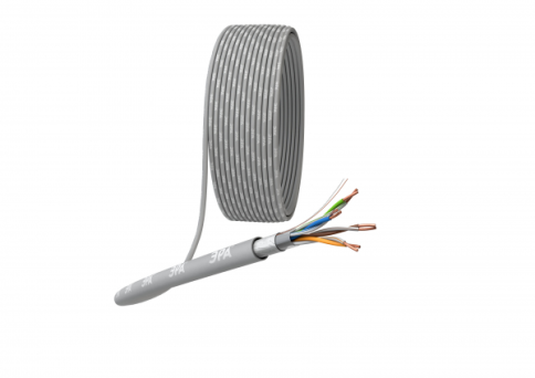 Кабель информационный F/UTP категория 5е 4x2x24AWG(0,50мм) 305м (медь) PVC solid серый ЭРА фото 1