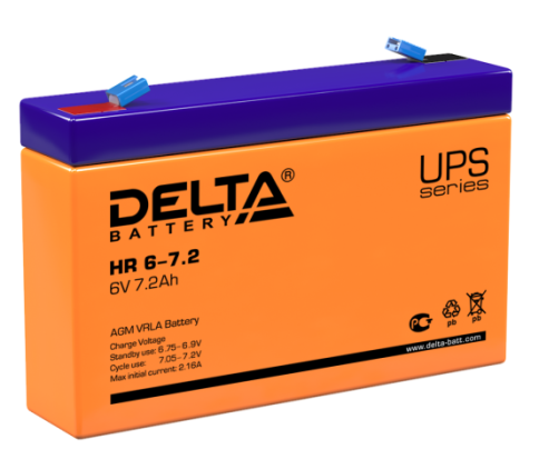 АКБ Delta HR 6-7.2 (6V, 7,2Ah) фото 1